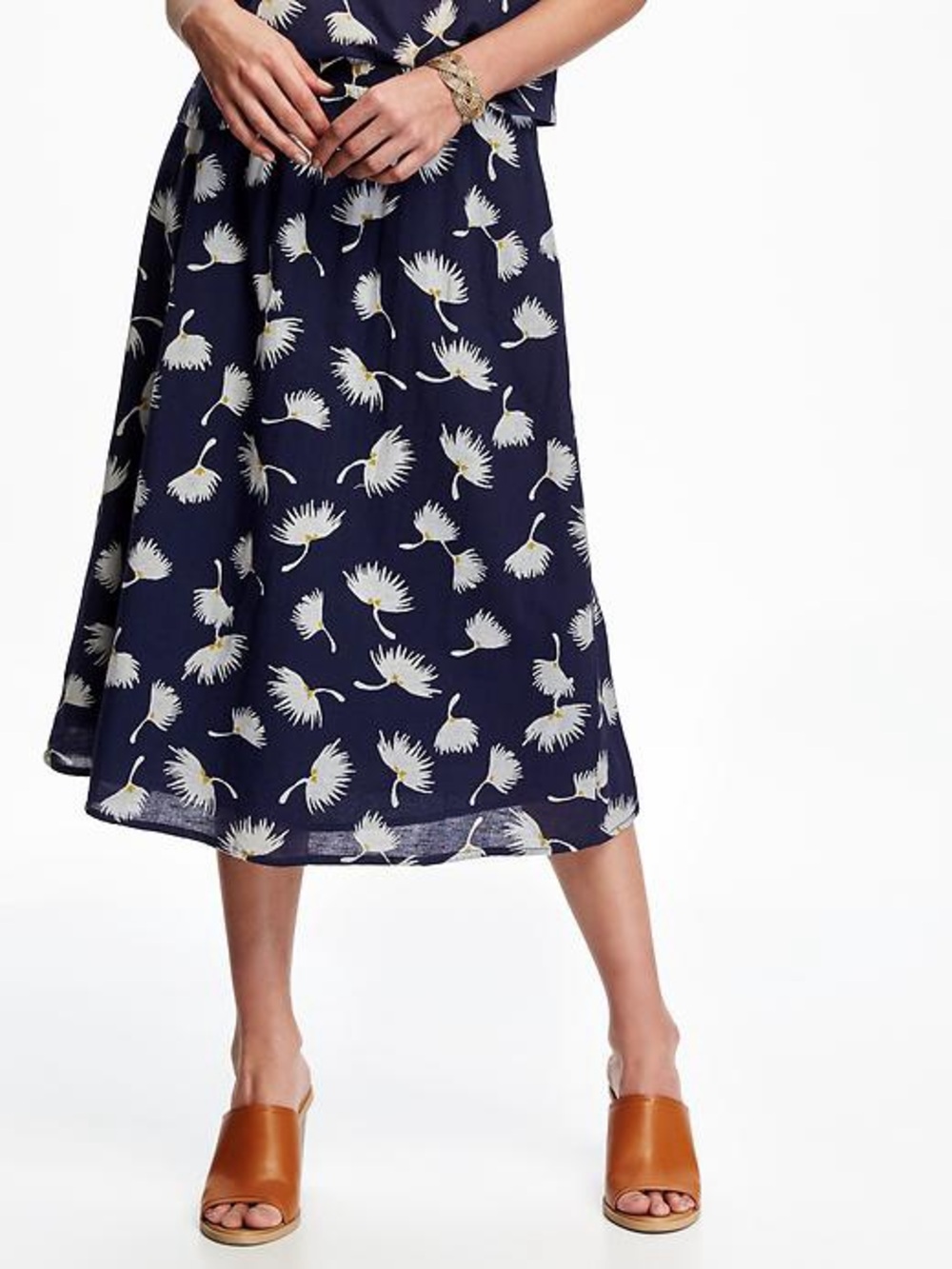 Old Navy Blue Floral Midi Skirt